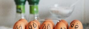 Emotional Intelligence: eggs with different emotion faces drawn on them