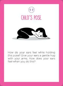 child's pose yoga card