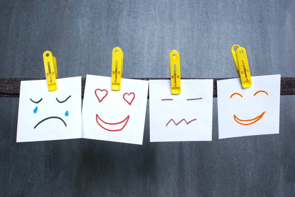 emotions on post-it notes