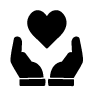 hands holding heart icon